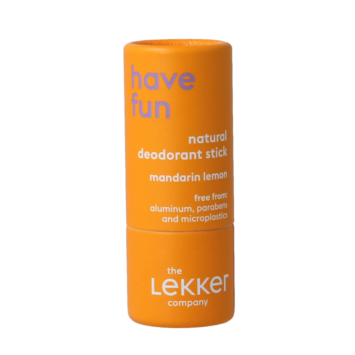 Lekker Company travel deodorant stick, 8g, compact deodorant for on-the-go freshness shown in the image.