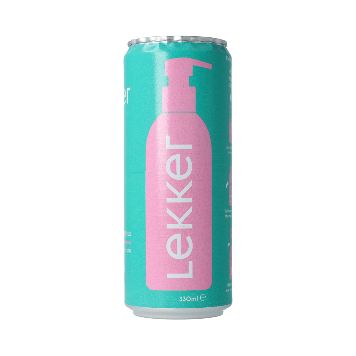 Lekker Company eucalyptus body wash refill bottle, 330ml, for bath and shower, with a refreshing eucalyptus scent.