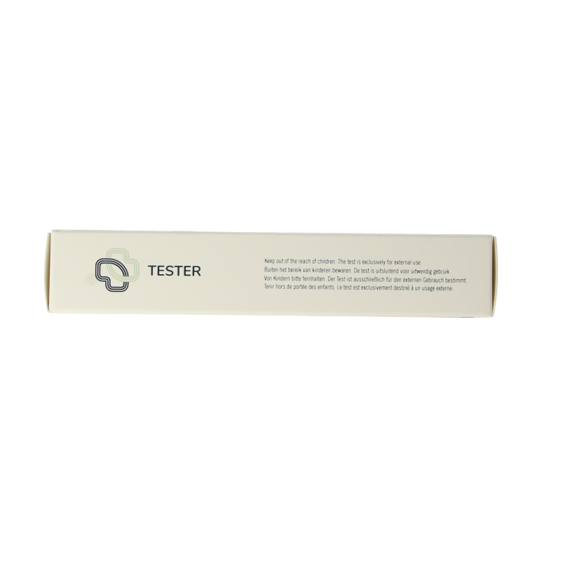 The Tester CRP test kit for self-testing, showing the packaged product with test strips and instructions in the image.