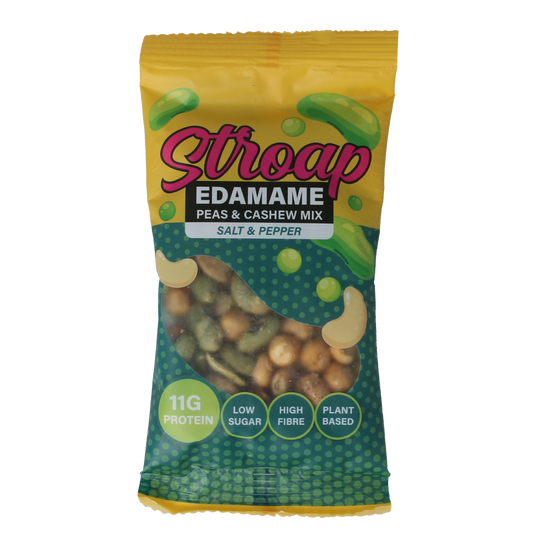 Stroap Crunchy Bits Salt & Pepper snack in a 40g bag, featuring crispy, seasoned crunchy snack bites with salt and pepper flavor.