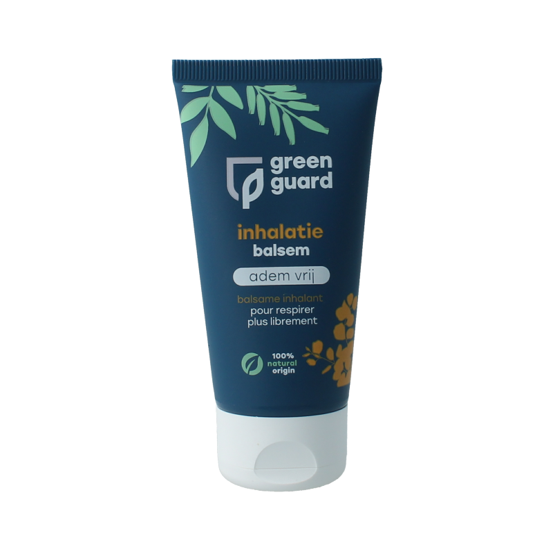 Green Guard inhalation balm in a 50ml jar, used for nasal care and inhalation relief, shown in the image.