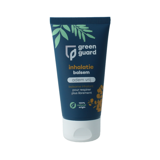 Green Guard inhalation balm in a 50ml jar, used for nasal care and inhalation relief, shown in the image.