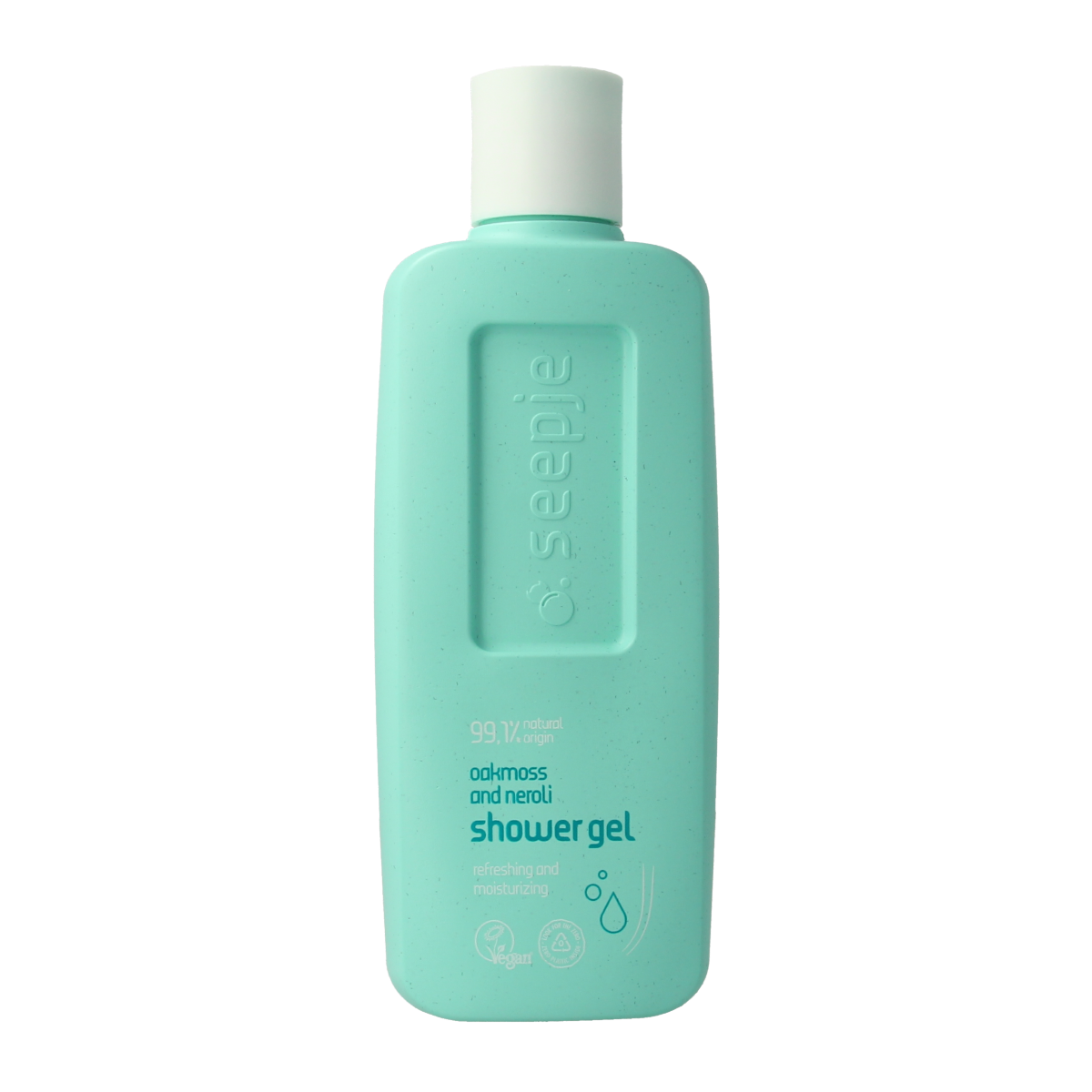 Seepje showergel with oakmoss and neroli in a 300ml bottle, natural body wash for refreshing skincare.