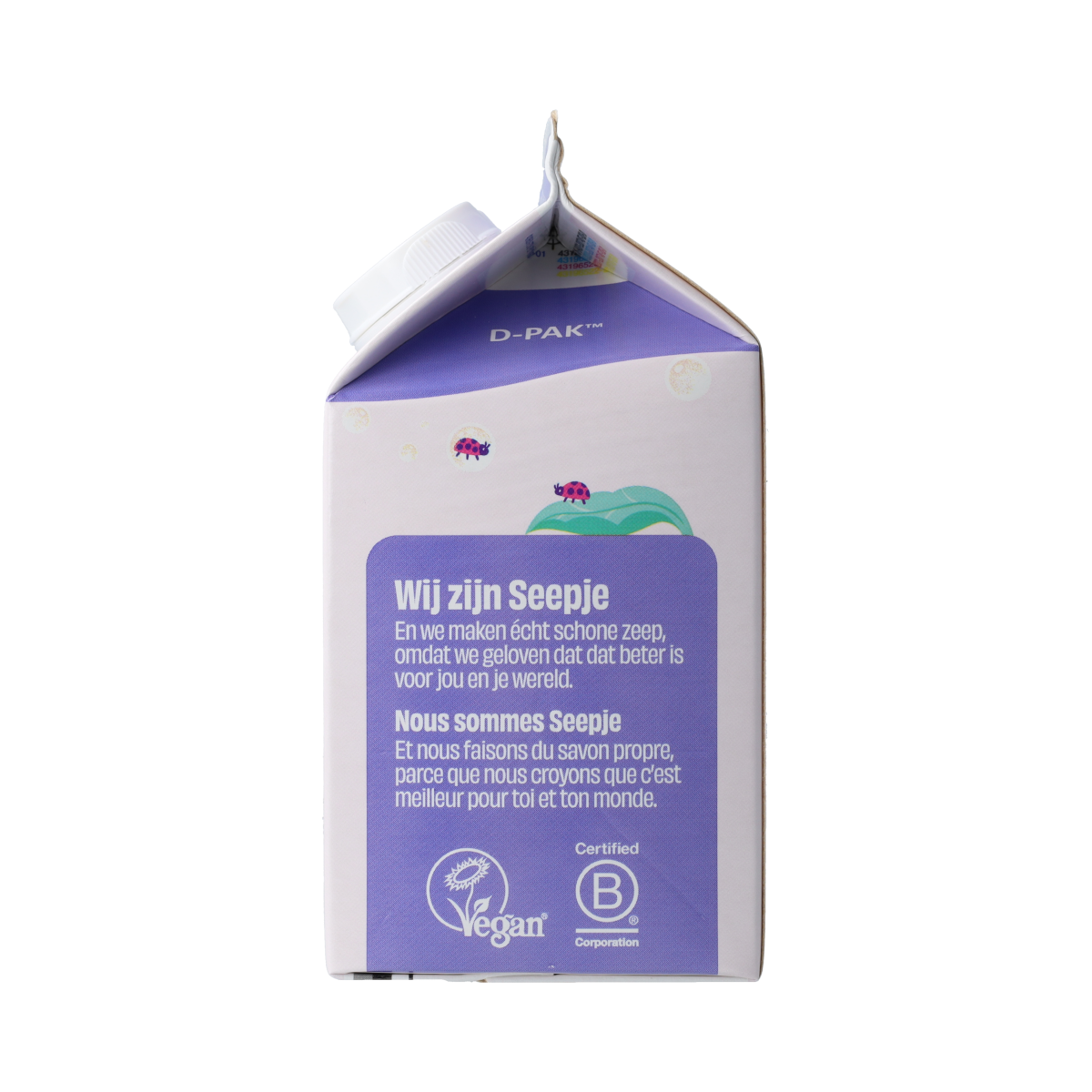 Seepje lavender tonka hand soap refill bottle, 500ml, natural hand care product with lavender and tonka scent.