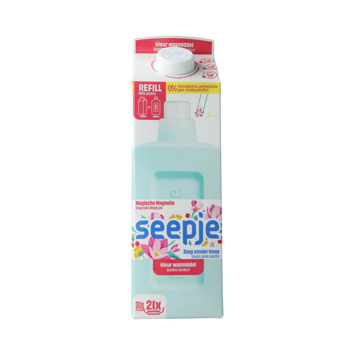 Seepje Wasmiddel kleur refill pak 945.00 Milliliter