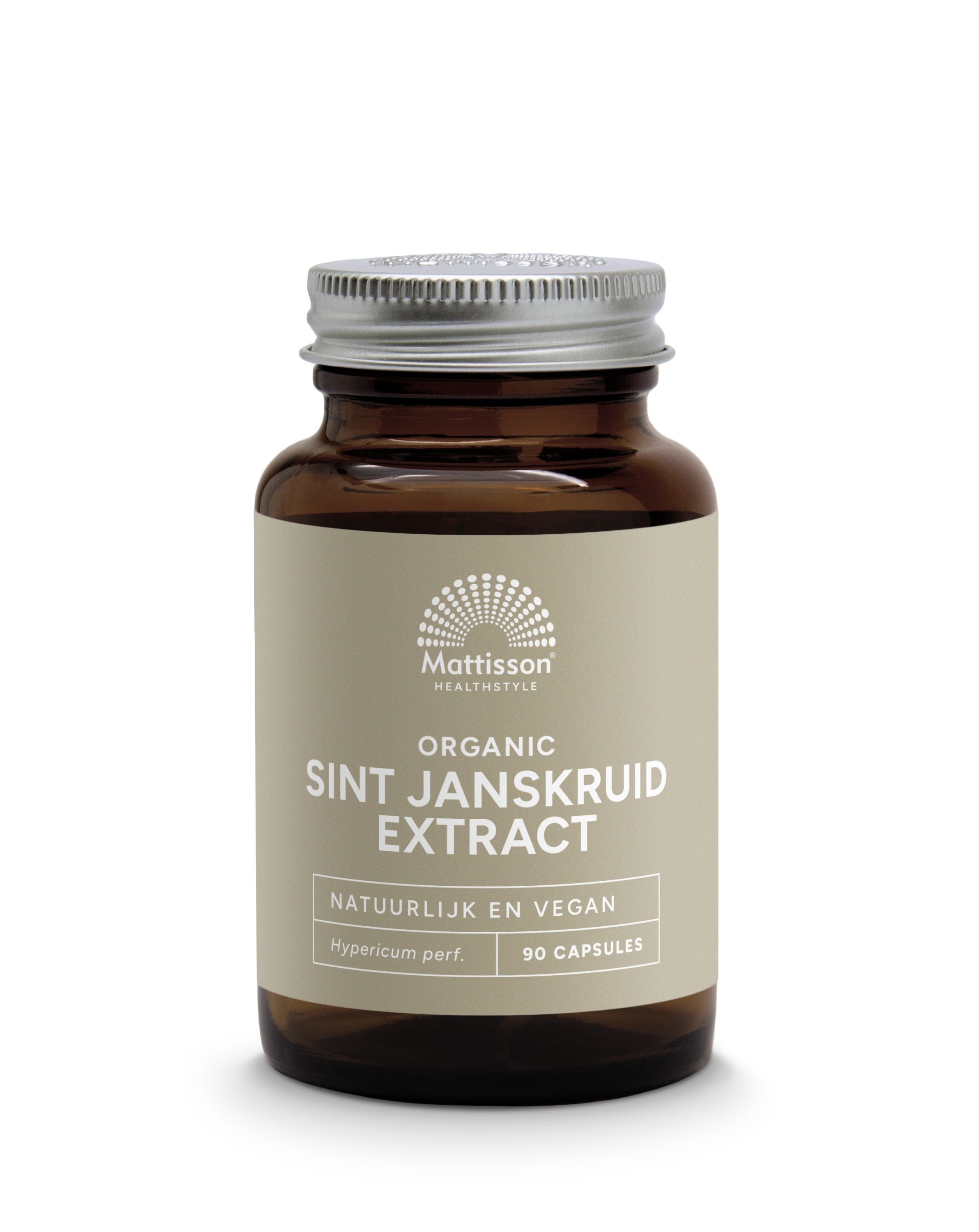 Mattisson Organic St. John's Wort extract capsules, 300mg, vegetarian herbal supplement in a blister pack.