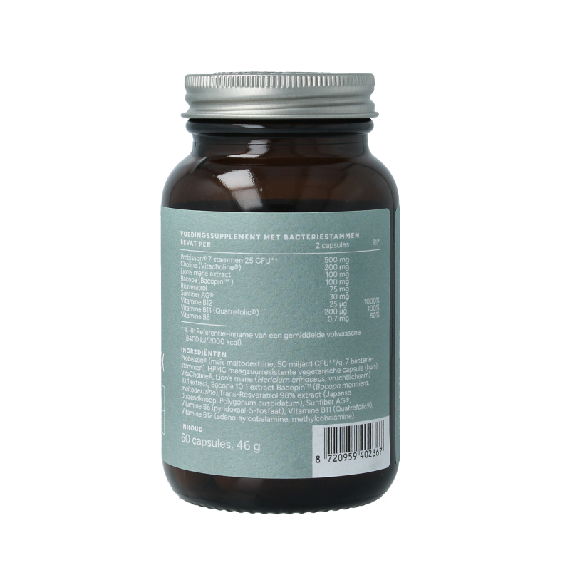 Mattisson Probisson brain complex supplement in a bottle of 60 capsules, dietary supplement and herbal preparation.