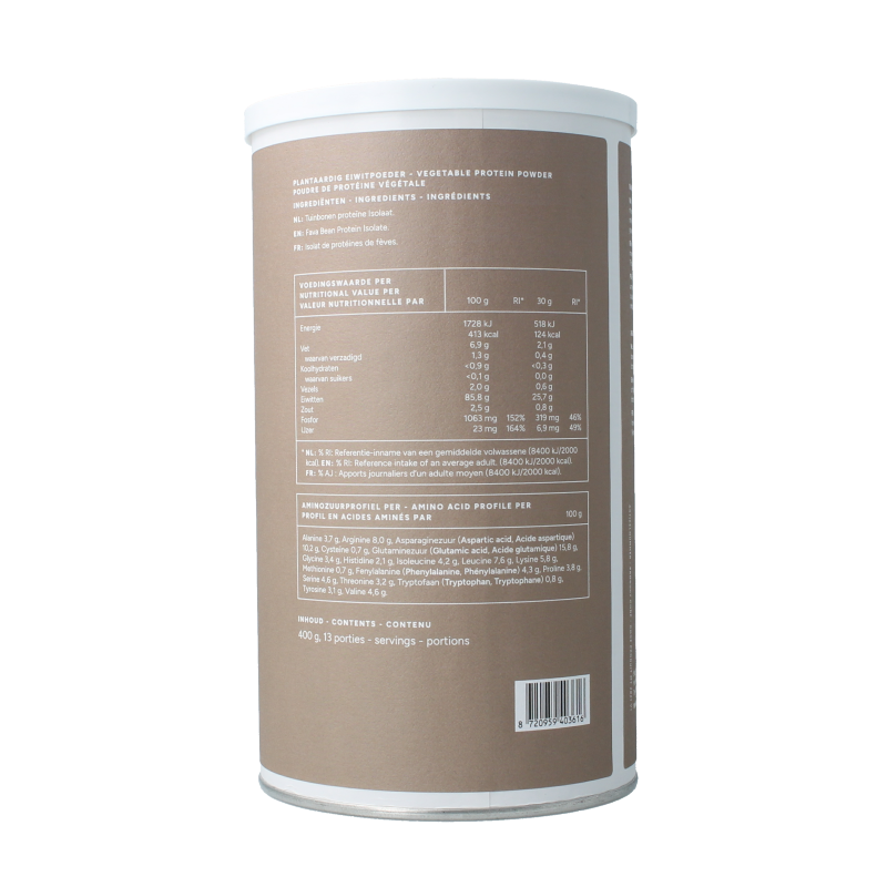 Mattisson Fava beans protein powder, 400g, amino acids supplement with natural fava bean ingredients, in a resealable bag