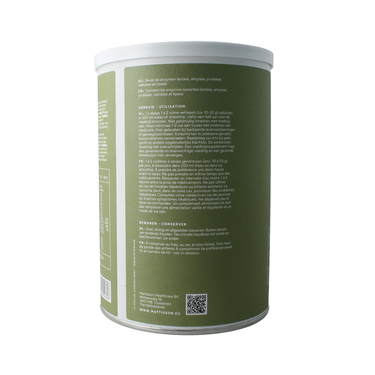 Raw organic mushroom superfood in a 300g package by Mattisson, showcasing fresh, organic mushrooms in a natural setting.