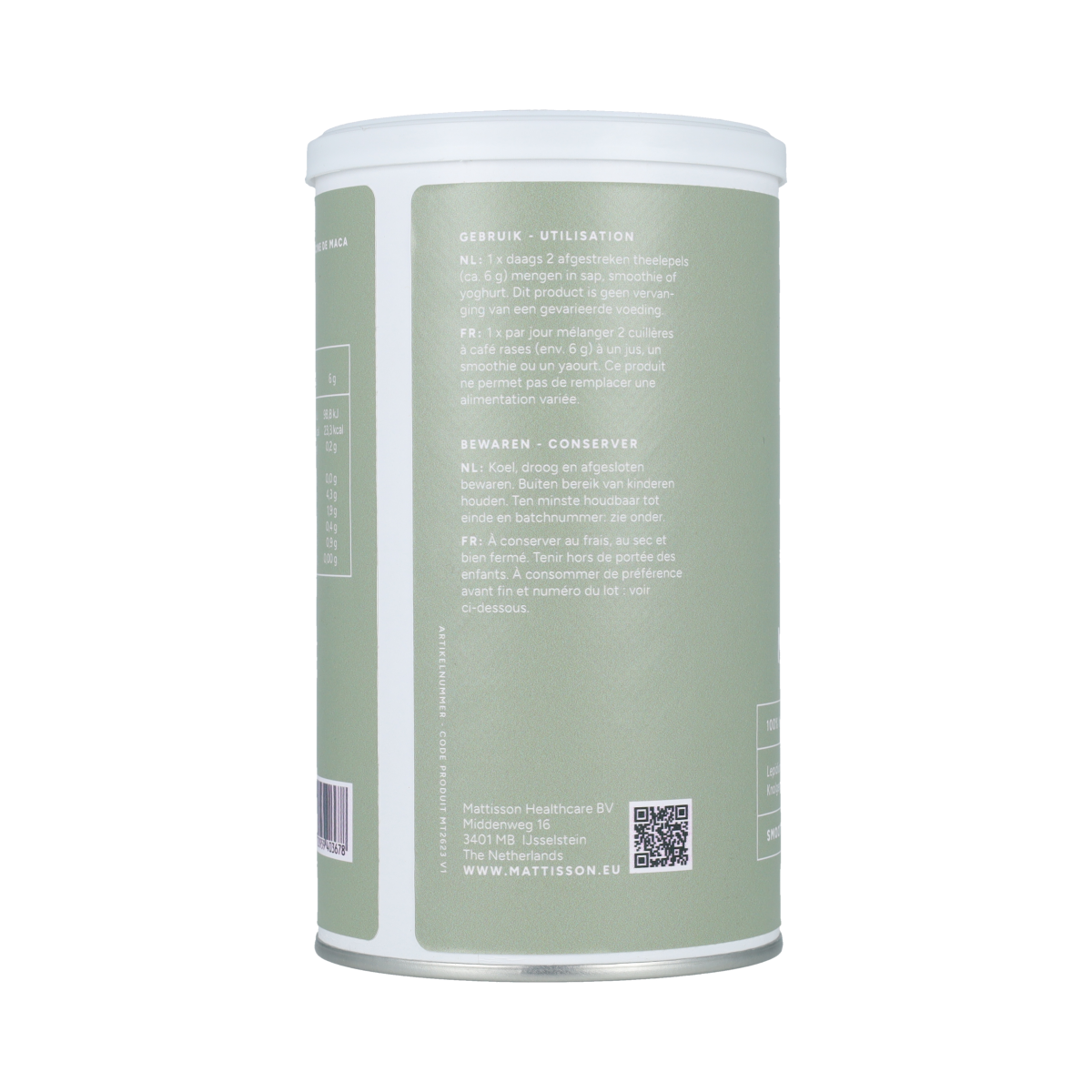Organic Mattisson Maca Root in a 300g package, raw superfood powder with vibrant orange-brown maca root pieces.