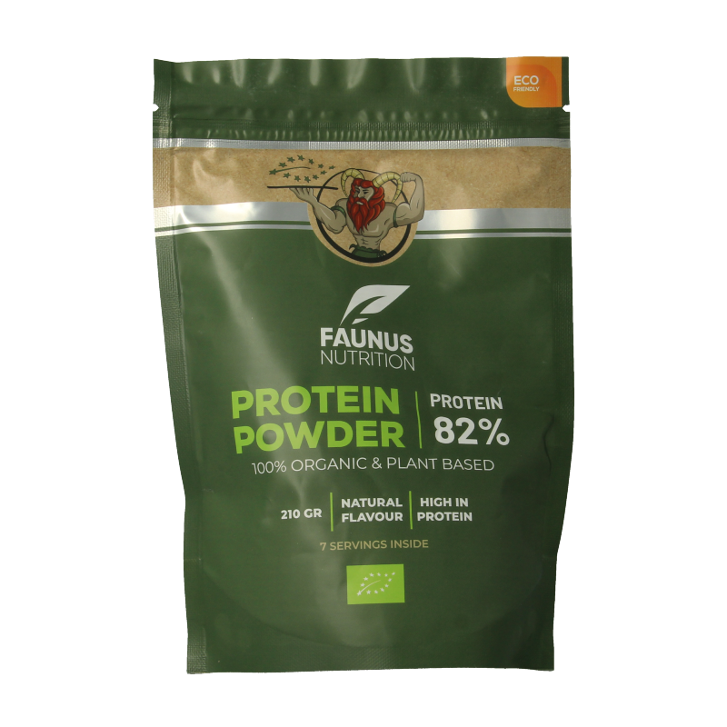 Faunus Nutrition fermented natural bio amino acids supplement in a 210g container, showing the product label and packaging.