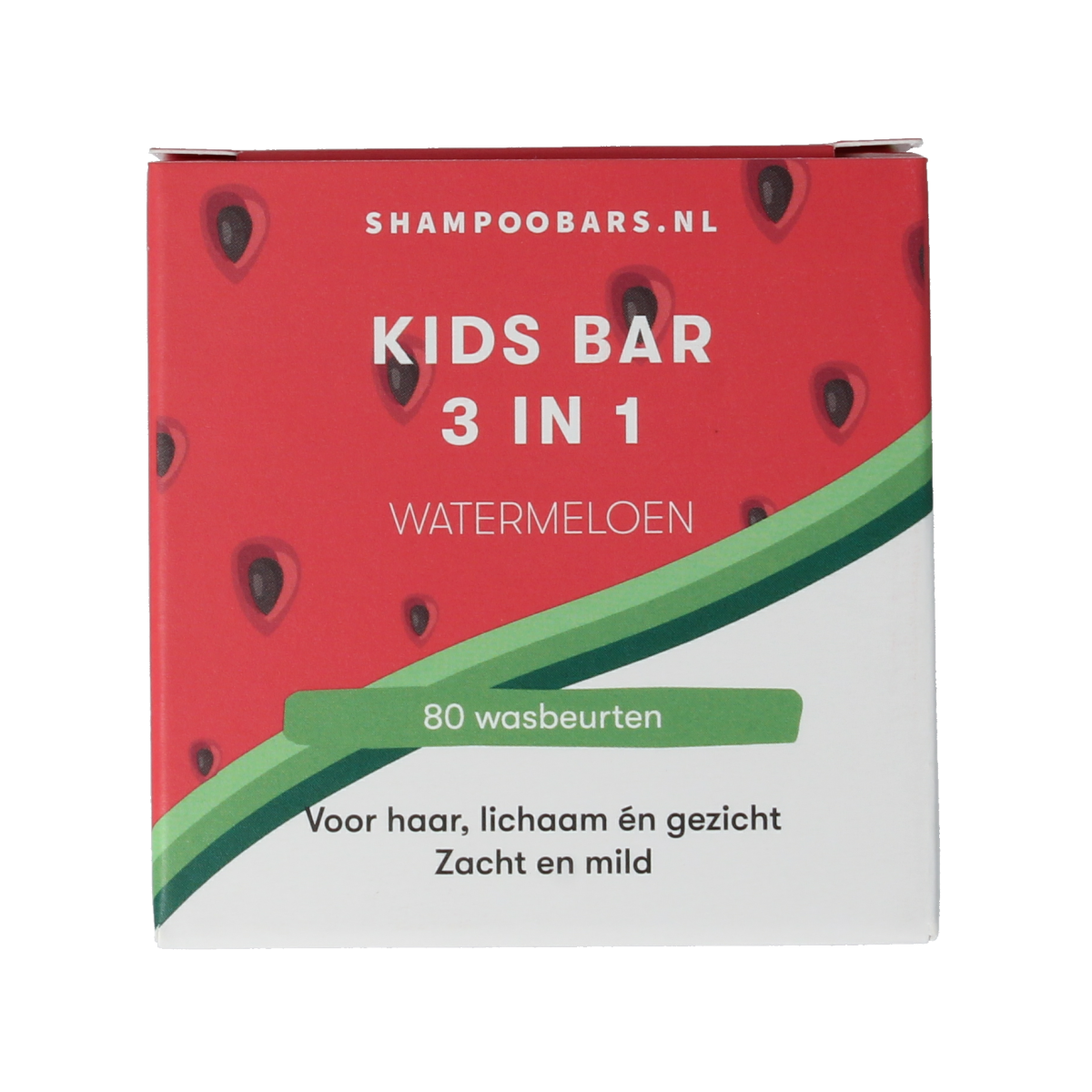 Shampoobars 3-in-1 kids watermeloon body wash bar, 60g, natural watermeloon scent, for gentle skin and hair cleansing