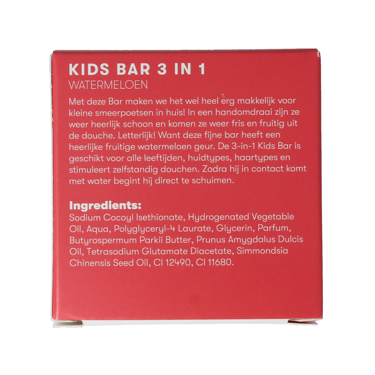 Shampoobars 3-in-1 kids watermelon body wash bar, 60g, natural watermeloon scent, for gentle skin cleansing.