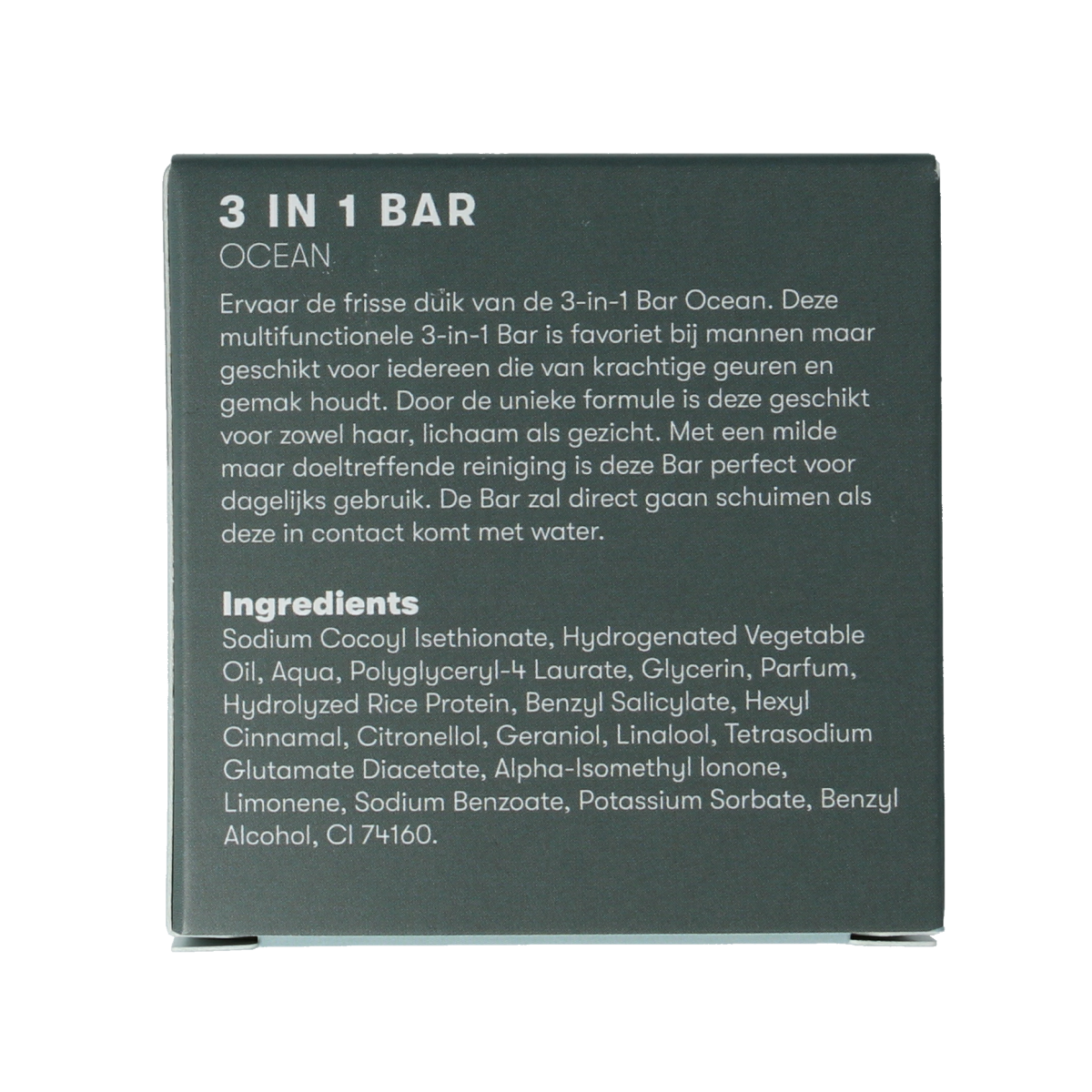 Shampoobars 3-in-1 Ocean body cleansing bar, 60g, natural soap bar for hair, face, and body skincare.