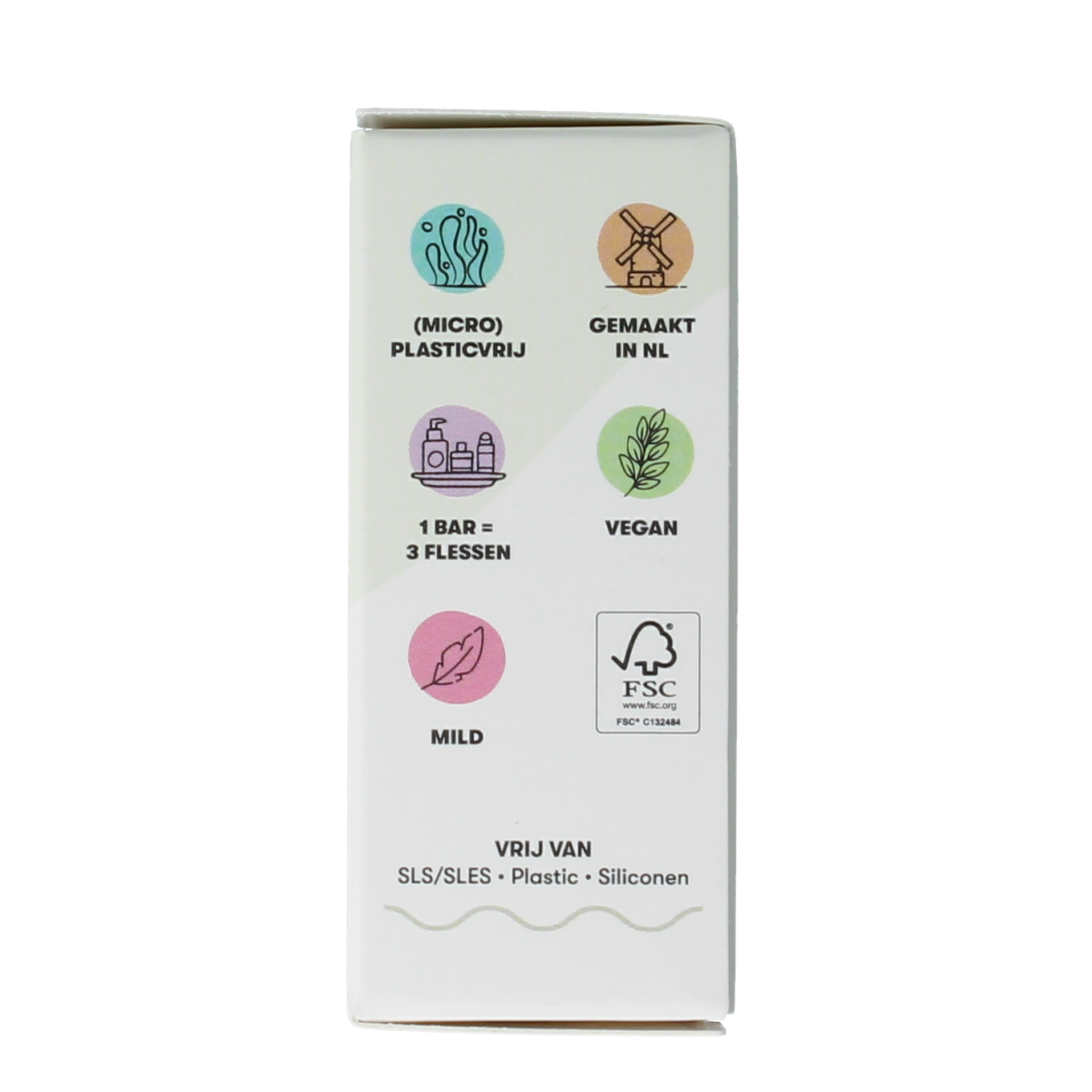 Shampoobars 0% 3-in-1 neutraal body cleansing bar, 60g, natural Lichaamsverzorging product with minimal packaging.