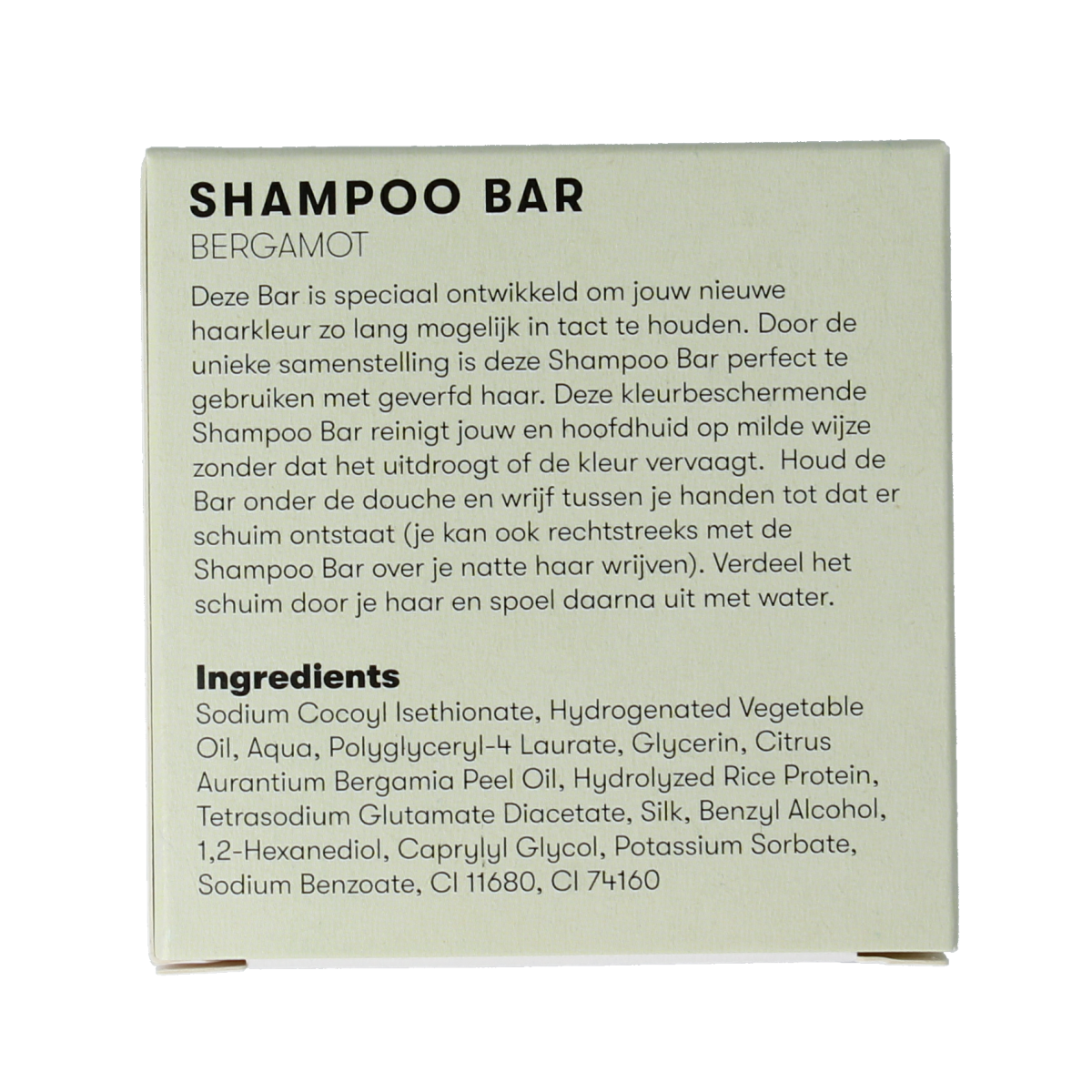 Shampoobars bergamot shampoo bar in 60g, natural hair care product with a citrus scent, displayed on a white background.