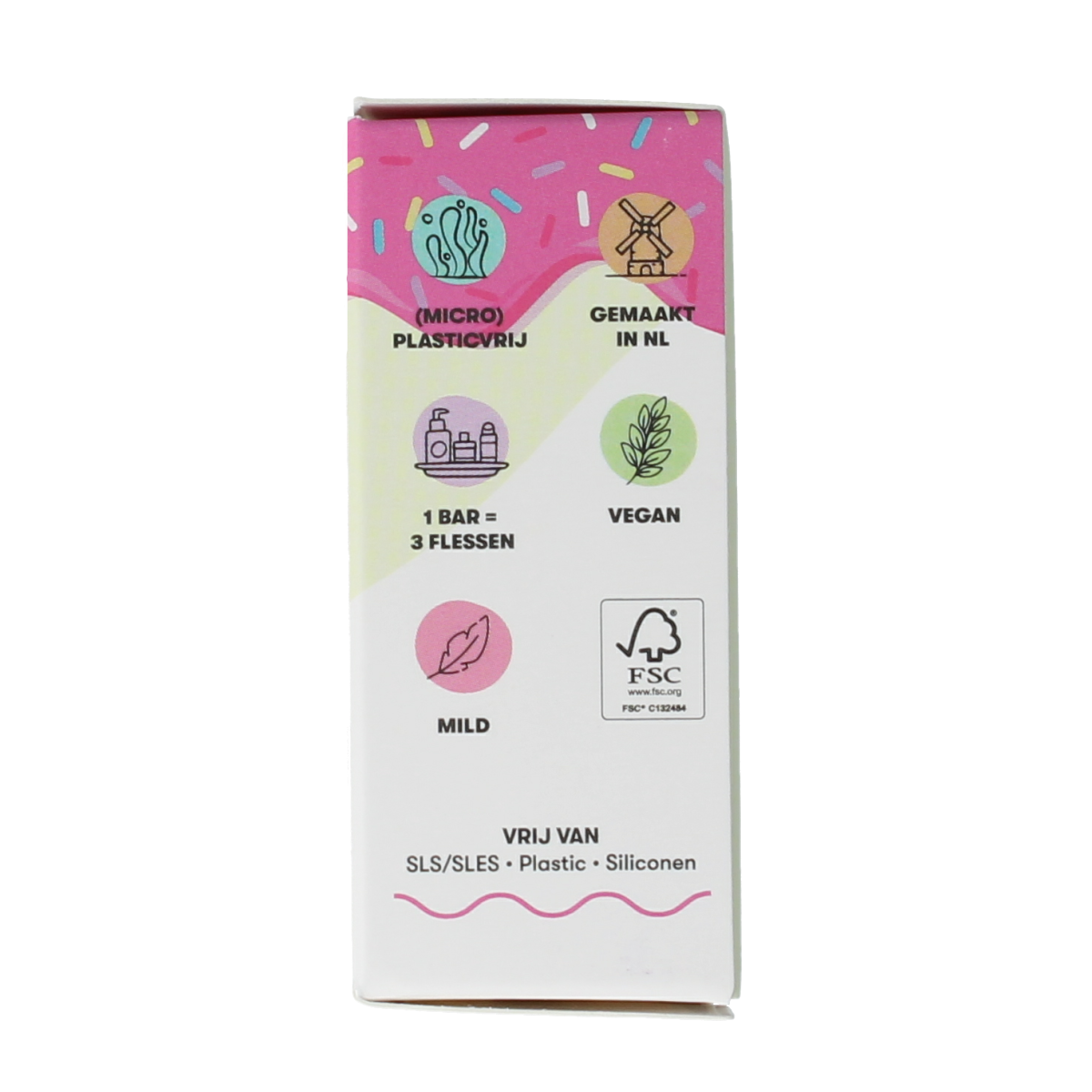 Shampoobars 3-in-1 birthday cake scented body care bar, 60g, natural solid shampoo, conditioner, and body wash.