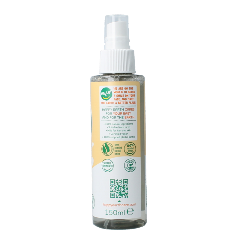 Happy Earth baby and kids hairlotion bottle, 150ml, with gentle hair care formula for children
