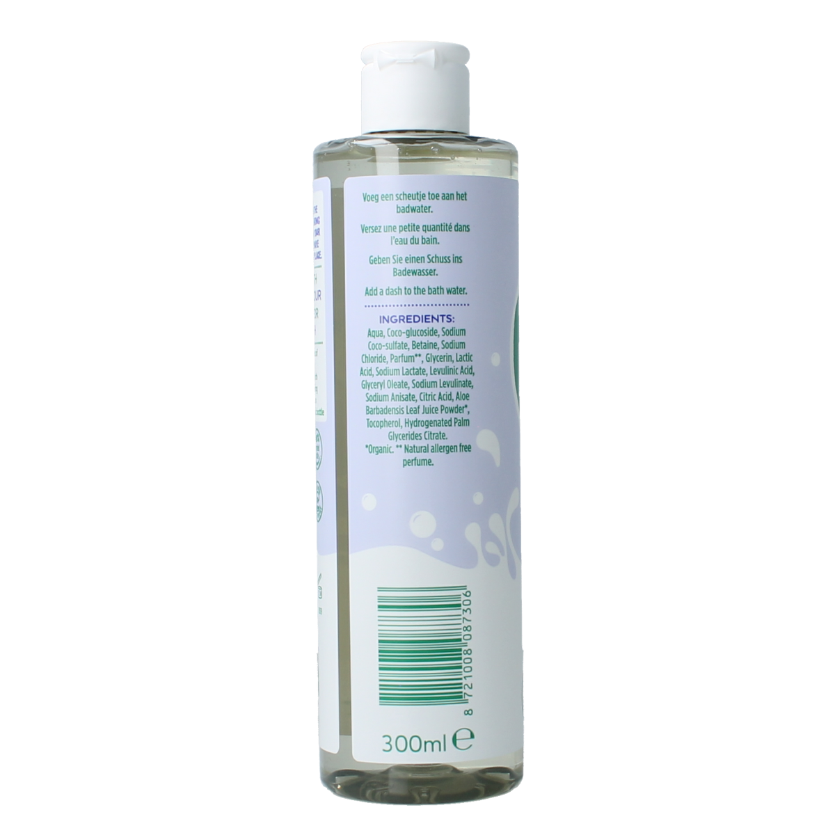 Happy Earth baby and kids bath foam in a 300ml bottle, gentle and natural baby and toddler skincare product.