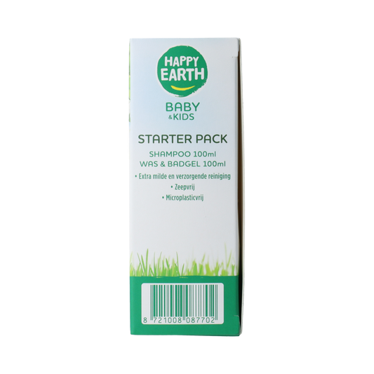 Happy Earth Baby & Kids Starter Pack 200ml with gentle baby care products, natural ingredients for newborn and toddler skincare.