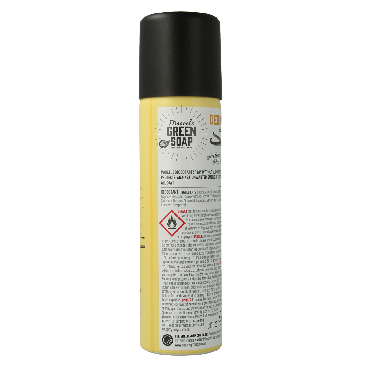 Marcel's Green Soap vanilla cherry blossom deodorant spray in 150ml bottle, fresh floral scent, designed for everyday use
