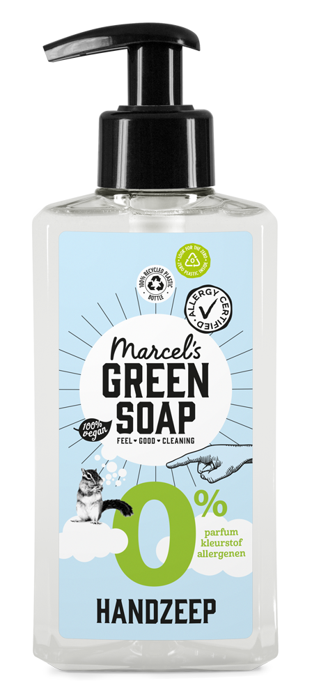 Marcel's Green Soap hand soap bottle, 250ml, with green and white packaging, showcasing a gentle cleansing Zeep product.