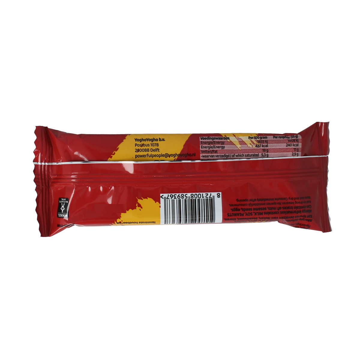 Powerful People peanut protein bar, 55g, a sports nutrition snack with peanuts and protein for active lifestyles.