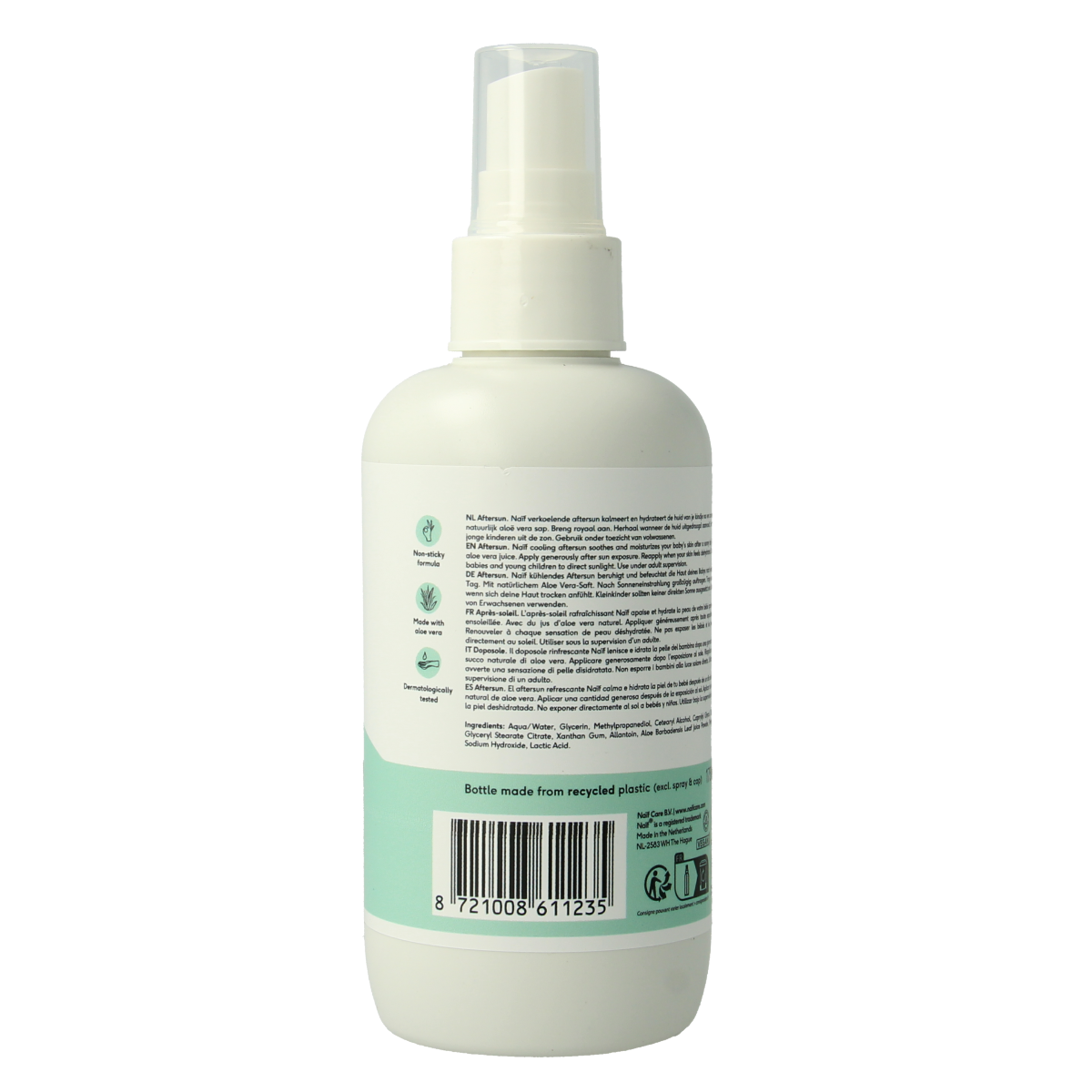 Naif Zon baby and kids aftersun lotion in 175ml bottle, gentle, parfum-free sun care product for children with sun protection