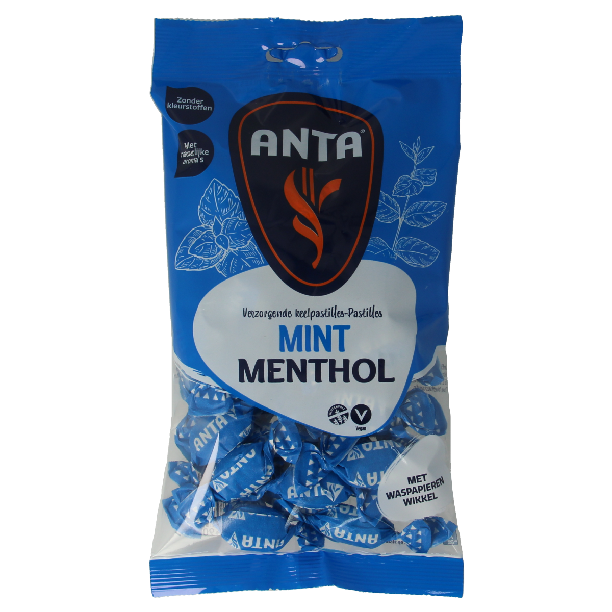 Anta Mint Menthol Snoepgoed in 165g package, showing colorful mint candies with fresh mint flavor.