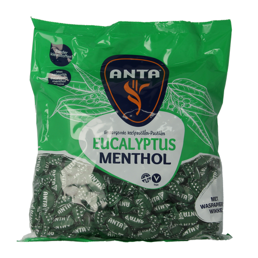 Anta Eucalyptus Menthol snoepgoed in 1000g package, featuring eucalyptus and menthol flavors, branded by Anta.