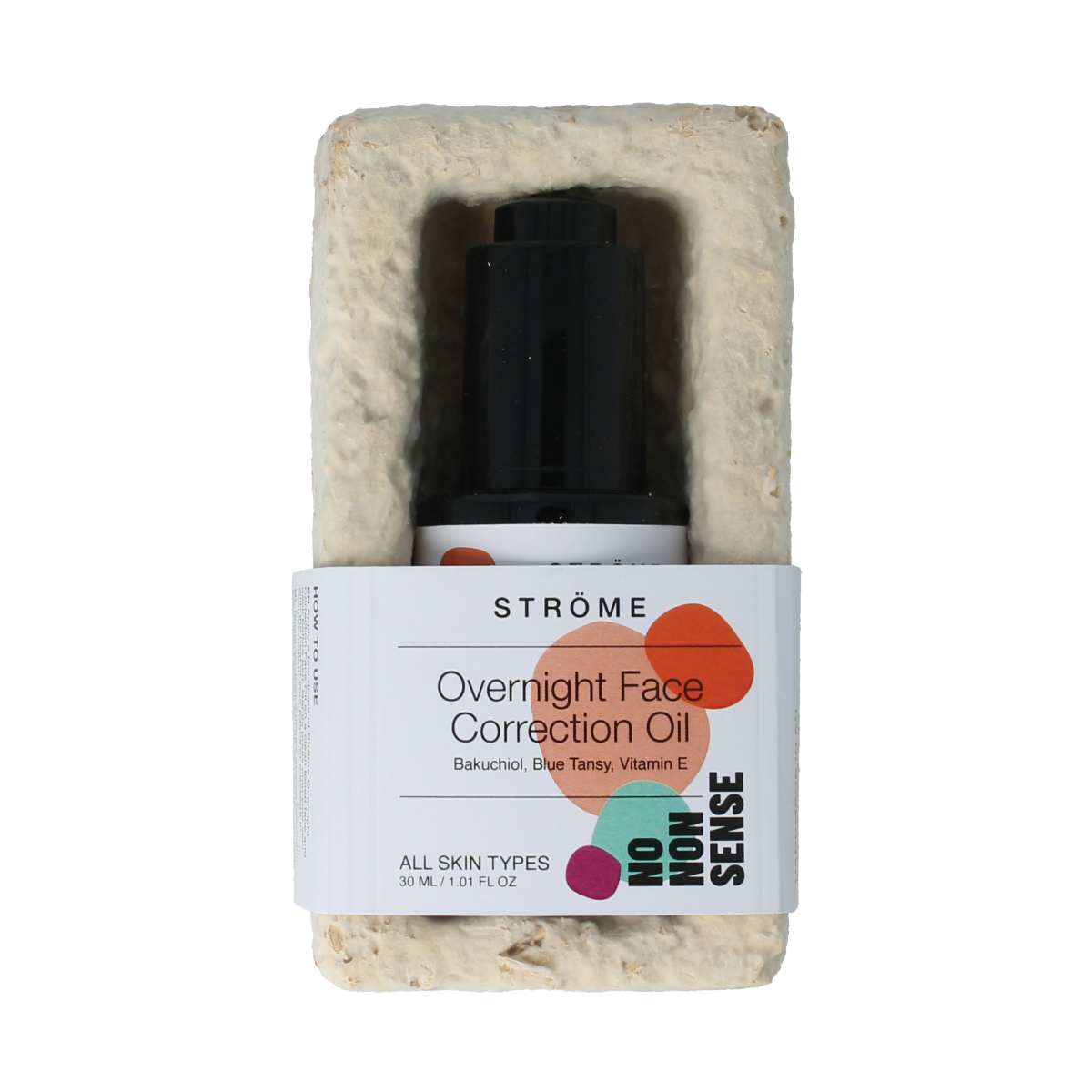 Strome Overnight Correction Face Oil in 30ml bottle, natural bio skincare for facial rejuvenation and skin nourishment.