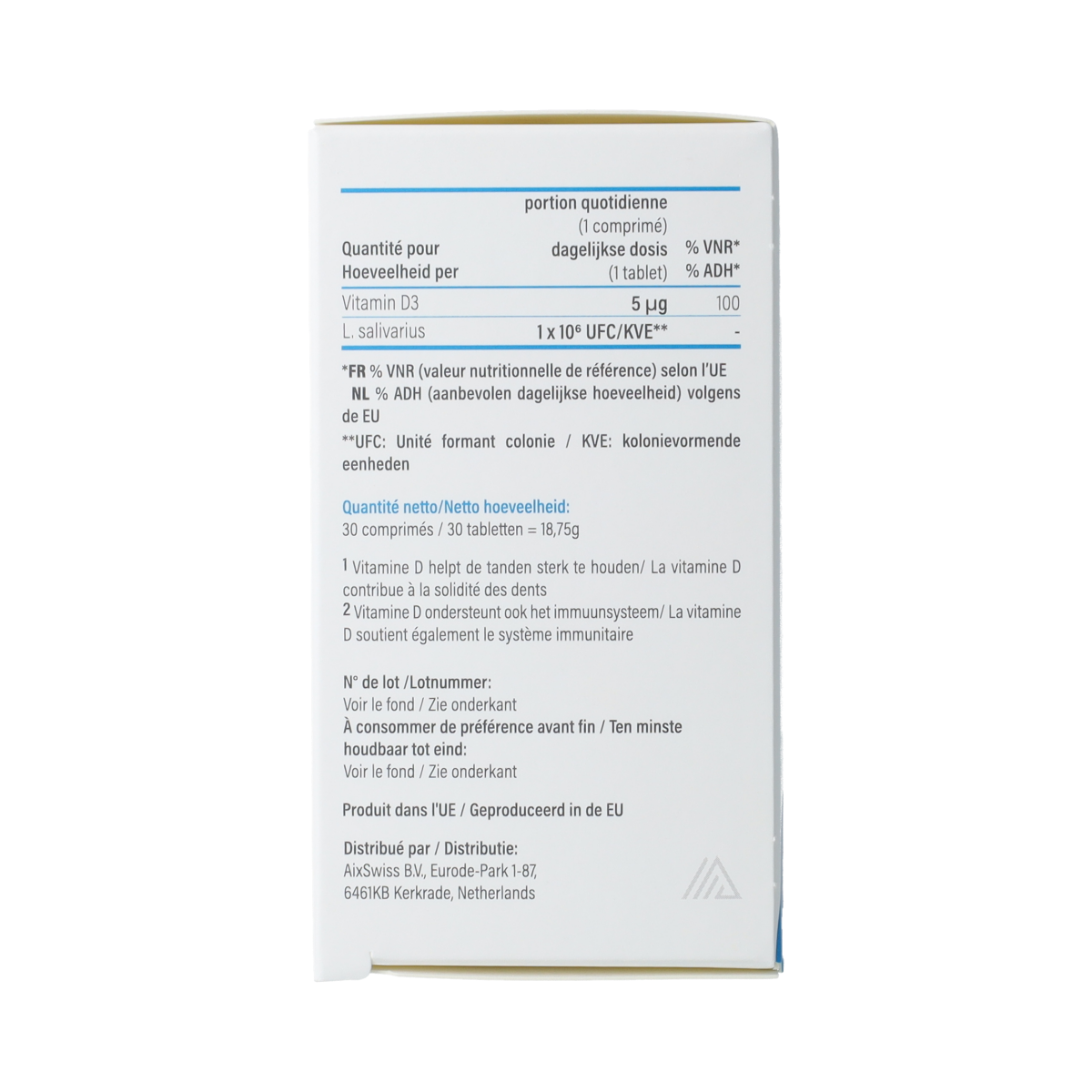 Nupure Probadent 30.00 tablets of probiotic micro-organisms in a blister pack for oral health.