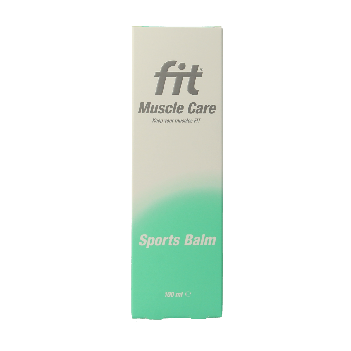 F.I.T Muscle care Sportsbalm tube for muscles and joints, 100ml, with a white tube and black cap, visible label and branding.