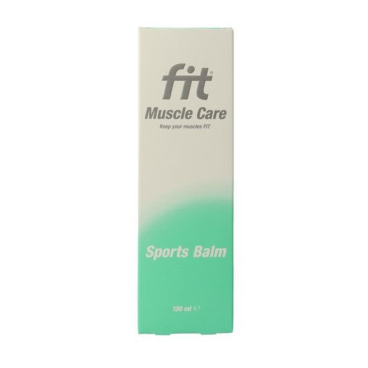 F.I.T Muscle care Sportsbalm tube for muscles and joints, 100ml, with a white tube and black cap, visible label and branding.