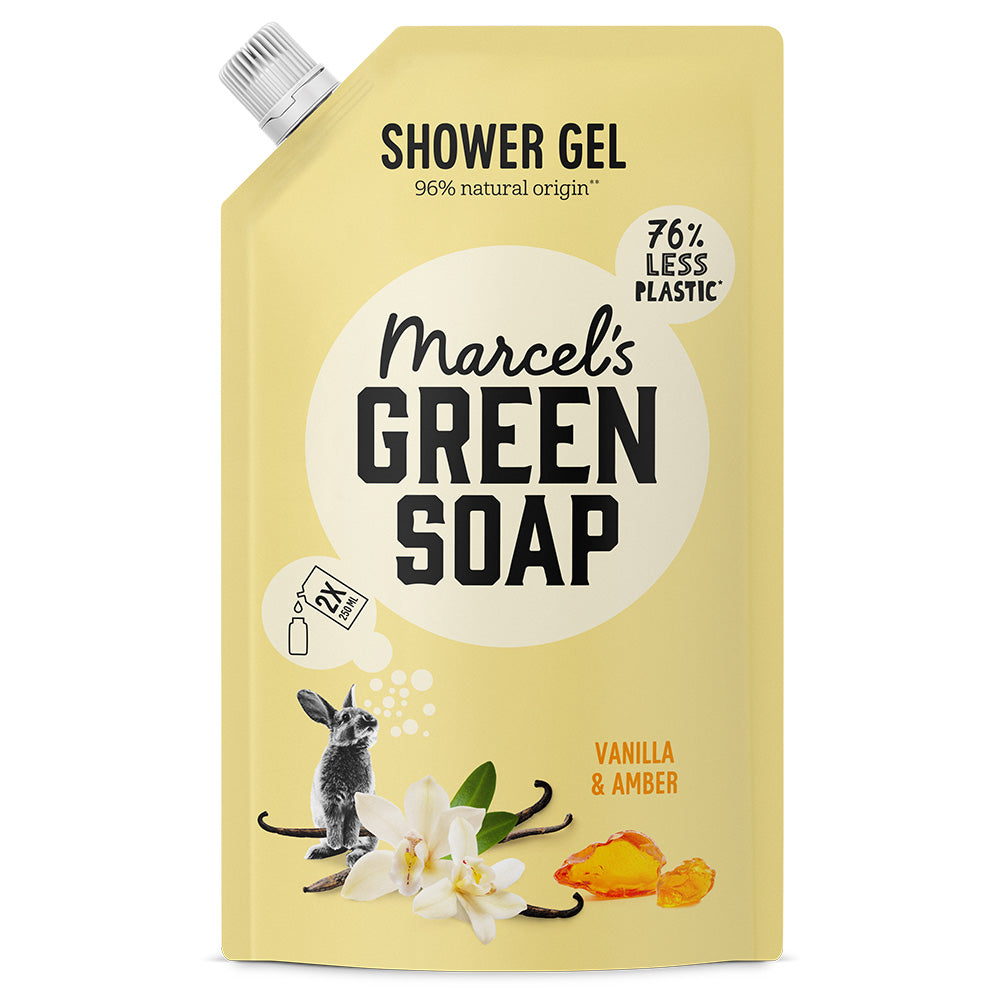 Marcel's Green Soap Shower Gel Vanilla & Amber Navulling 500.00 Milliliter