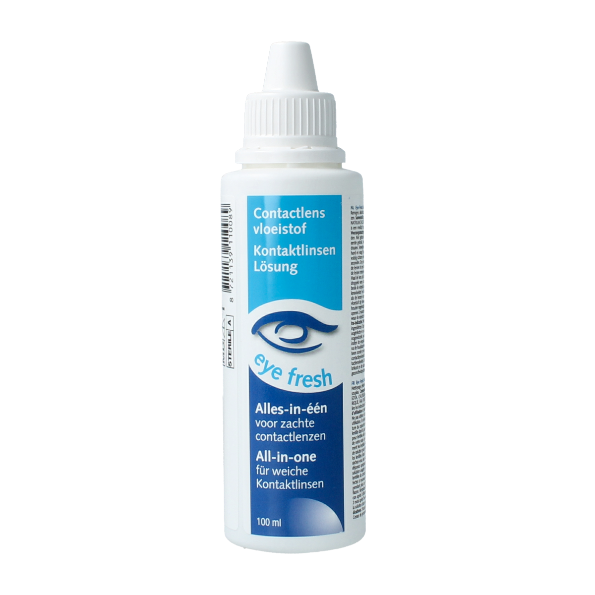 Eyefresh Alles in een lenzenvloeistof voor zachte contactlenzen, 100 ml, optiek product, heldere fles met label