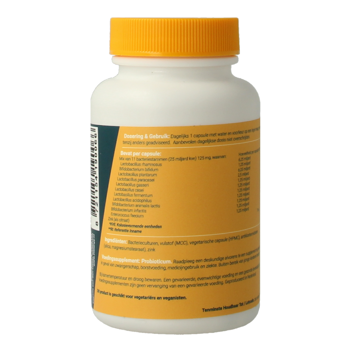 Fittergy Probioom probiotic capsules with 25 billion micro-organisms, vegetarian capsules in a bottle, dietary supplement.