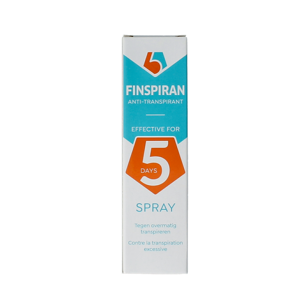 Finspiran anti-transpirant spray bottle, 50ml, deodorant for controlling sweat and odor, with a sleek design and easy spray nozzle.
