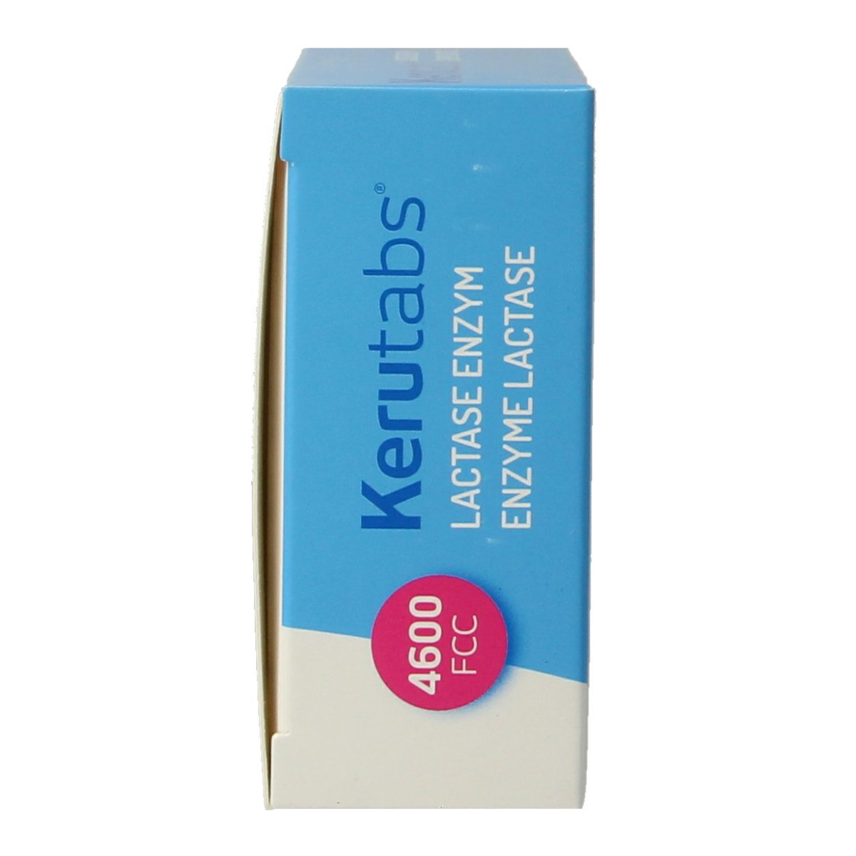 Kerutabs 4600 FCC fiber and enzyme supplement tablets, showing a close-up of the Kerutabs packaging and tablets.
