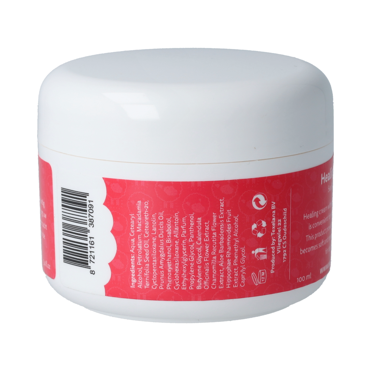 Wandelwol Helende Crème in 100ml jar, natural body care product for skin healing and moisturizing.