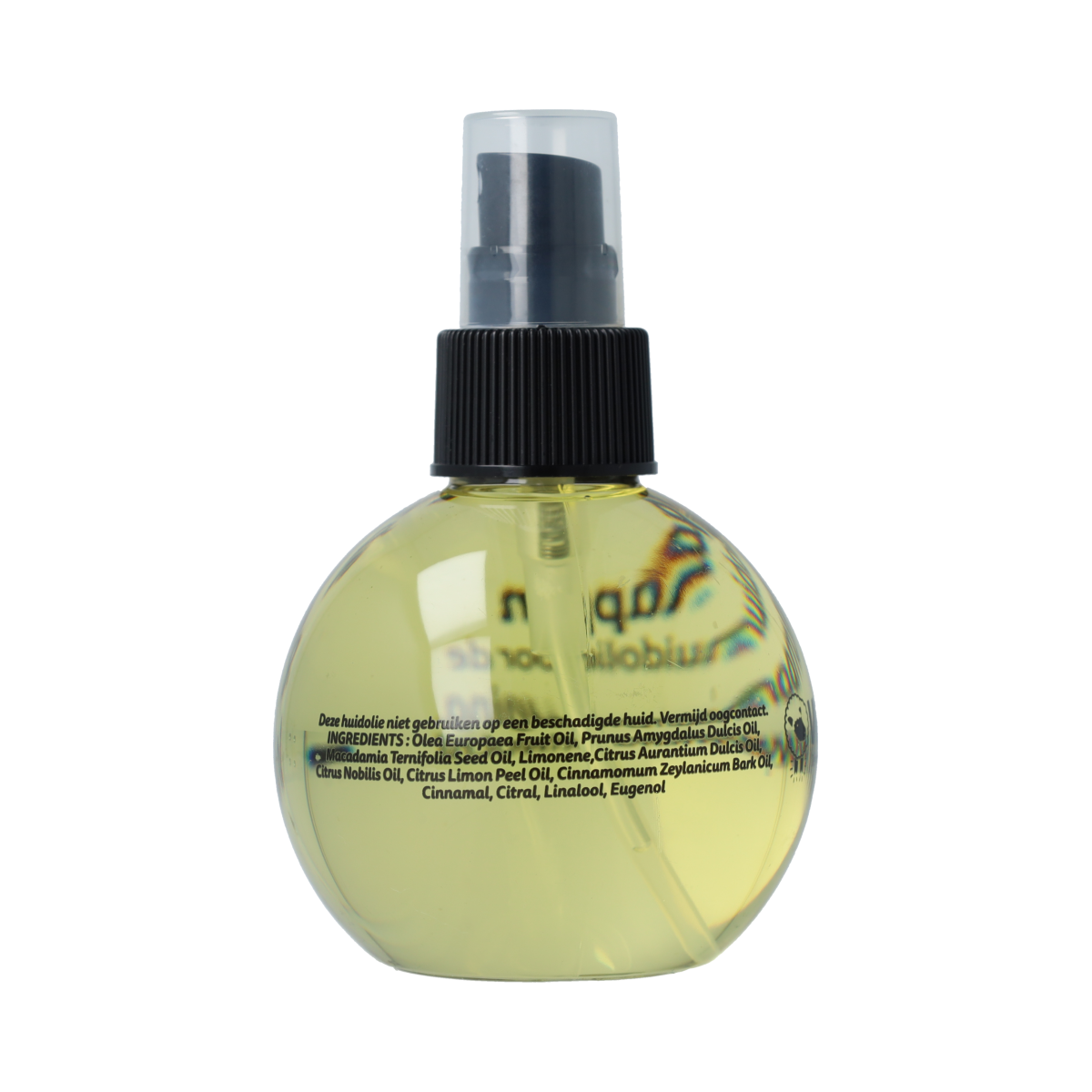 Wandelwol verzorgende huidolie kaneel for foot care, 150ml bottle with a natural oil and cinnamon scent.