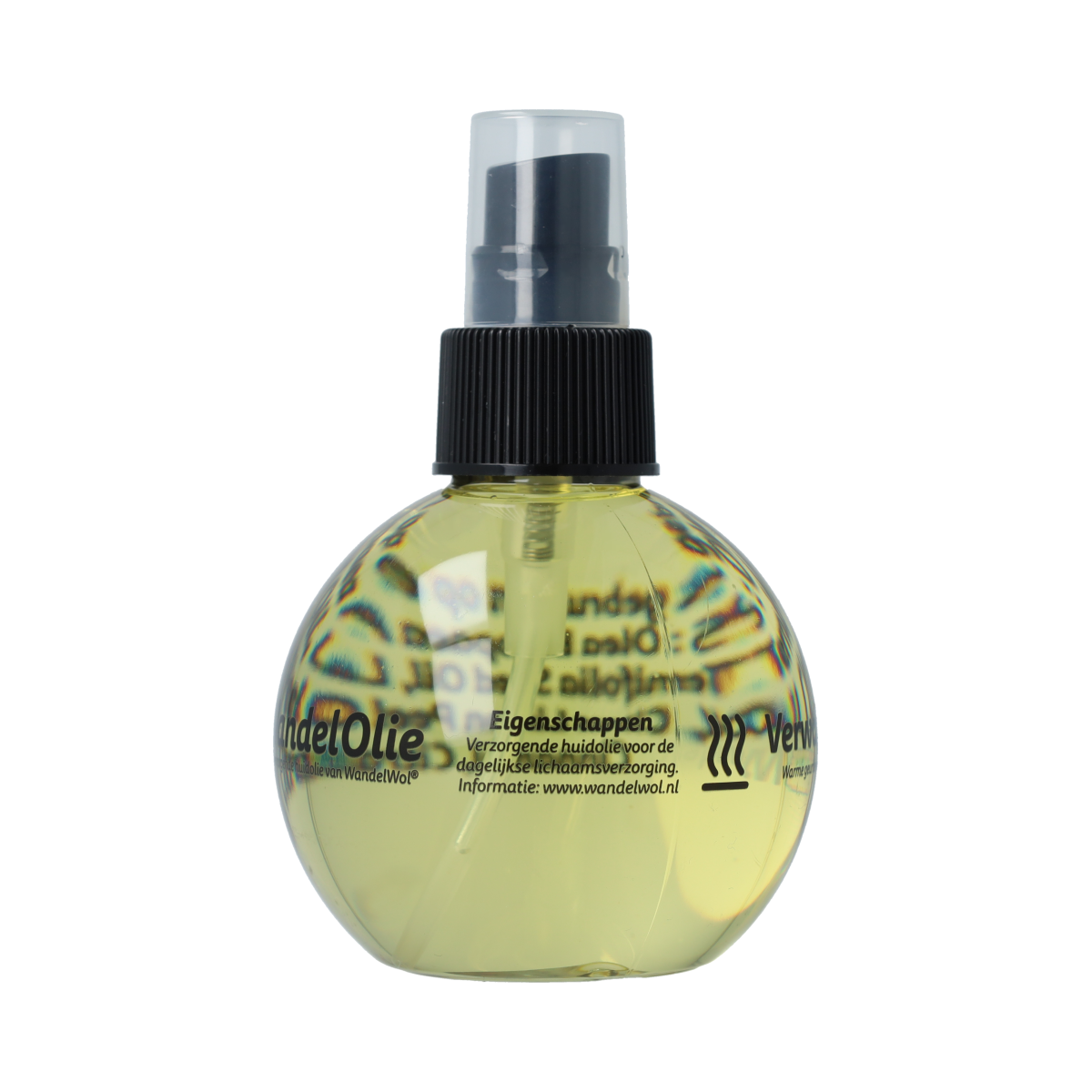 Wandelwol verzorgende huidolie kaneel for foot care, 150ml bottle with cinnamon scent and nourishing formula.
