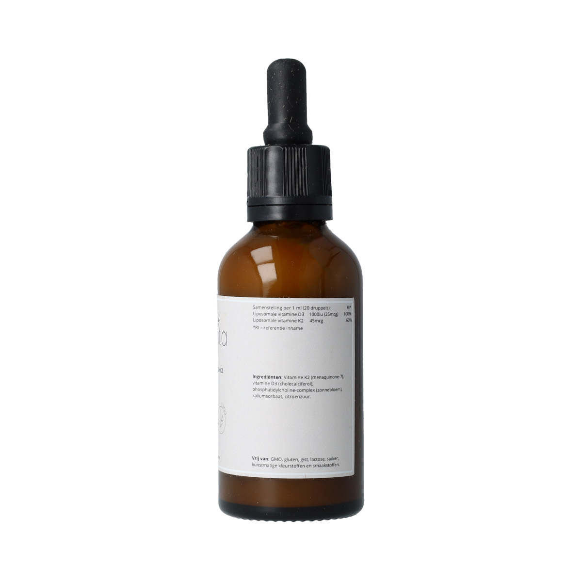Darvita D3+K2 liposomal vitamin supplement in 50ml bottle, offering 1000 IU of vitamin D3 and K2 for health support.