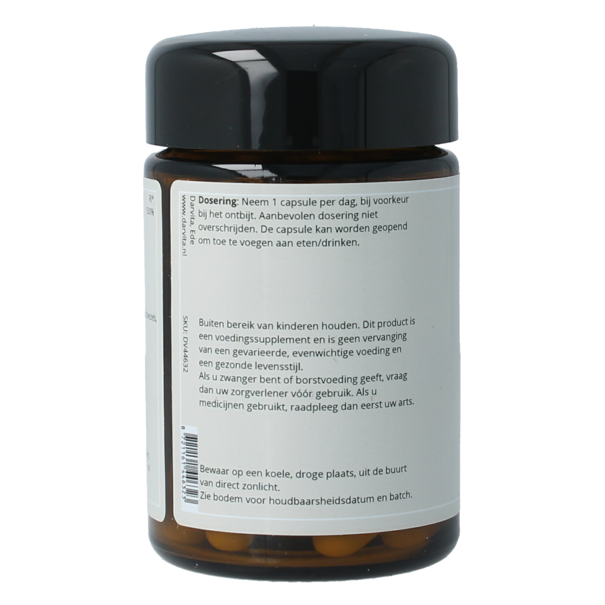 Darvita D3 3000 IU MCT coconut powder vegetarian capsules, vitamin supplement in a clear bottle with capsules visible inside.