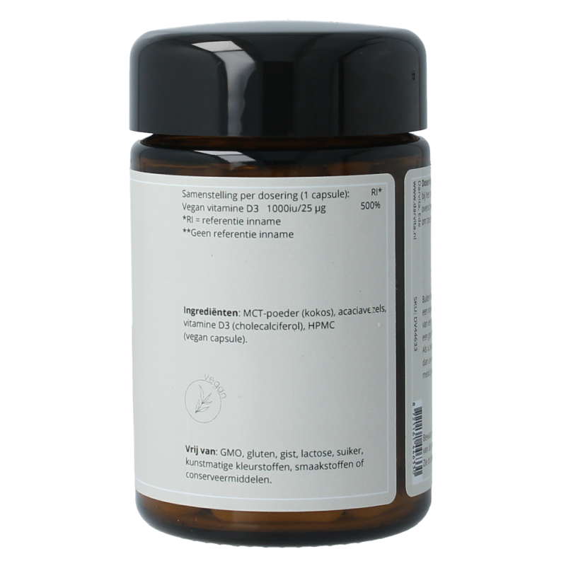 Darvita D3 1000 IU vitamin capsules with MCT coconut powder, 60 vegetarian capsules, dietary supplement for immune support.
