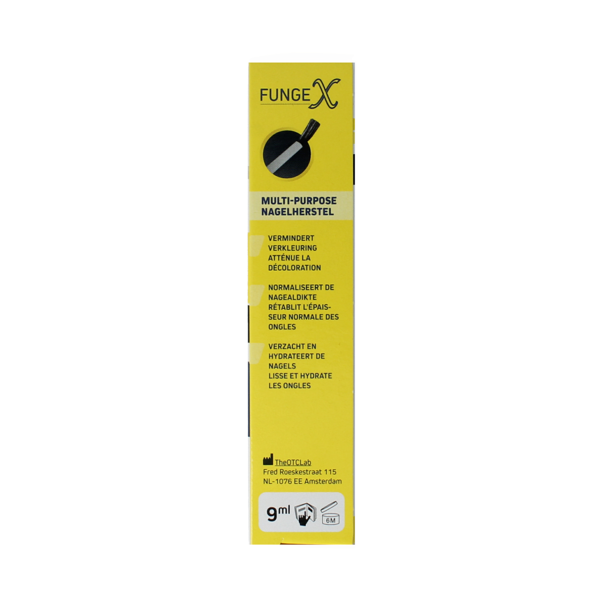 Fungex Nagelherstel met kwastje voor voetverzorging, 9 ml, snelle nagelherstel en versterking, nauwkeurig applicatie in beeld