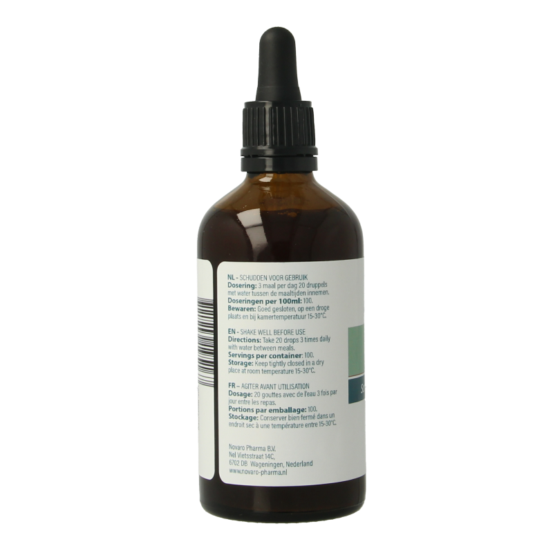 Aromedica Glidkruid herbal preparation bottle with label, 100ml, in a transparent glass container.