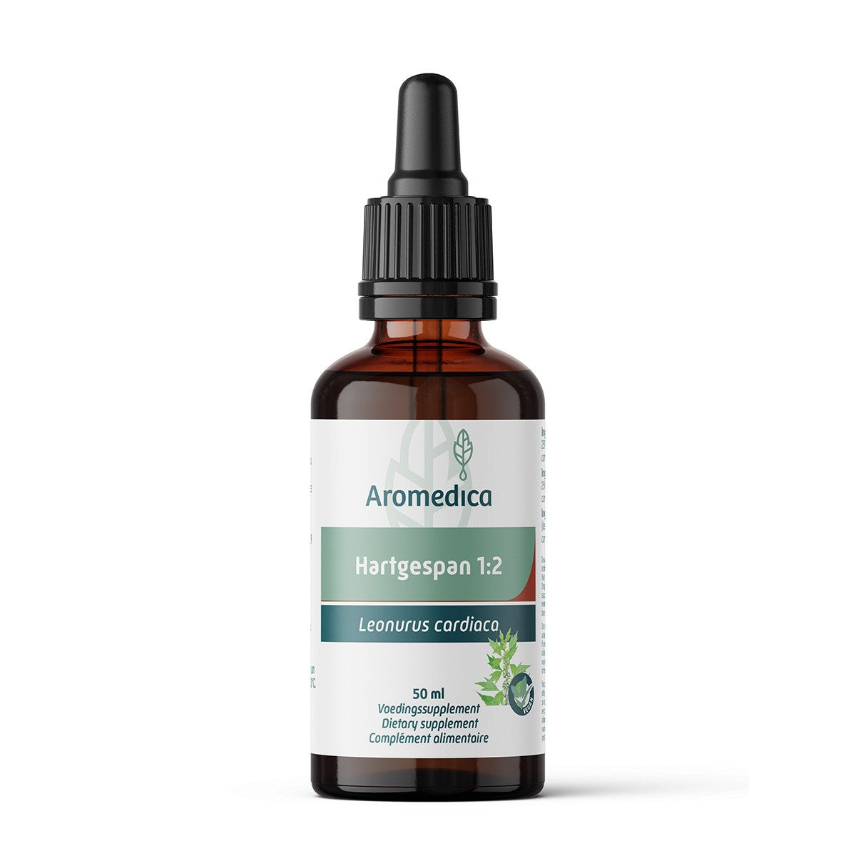 Aromedica Hartgespan herbal supplement bottle, 50ml, from Aromedica Kruidenpreparaten line, with label displaying product details.