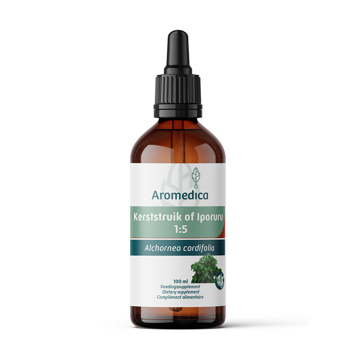 Aromedica Aromedica Iporuru herbal preparation in 100ml bottle, featuring a Christmas tree or herbal plant on the label.