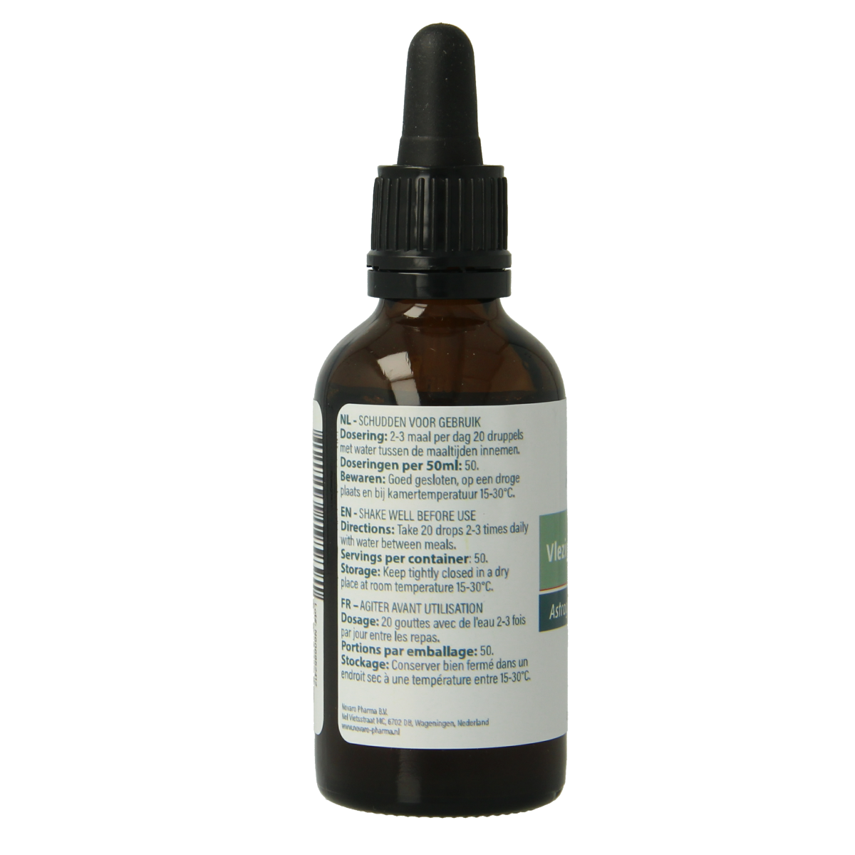 Aromedica Kruidenpreparaten Vlezige Hokjespeul 1:2 herbal preparation in a 50ml bottle with a white label and cap.